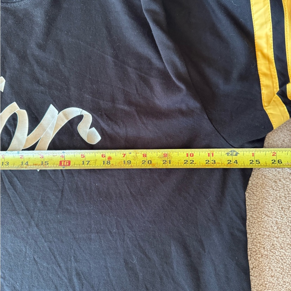 Dior Ribbon Varsity Black Tee with Yellow Stripes Men’s Size XXL - Picture 6 of 8